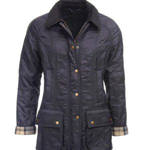 BARBOUR, Never Worn, NWT Women's Quilted Beadnell Jacket, Navy, US Size 8
